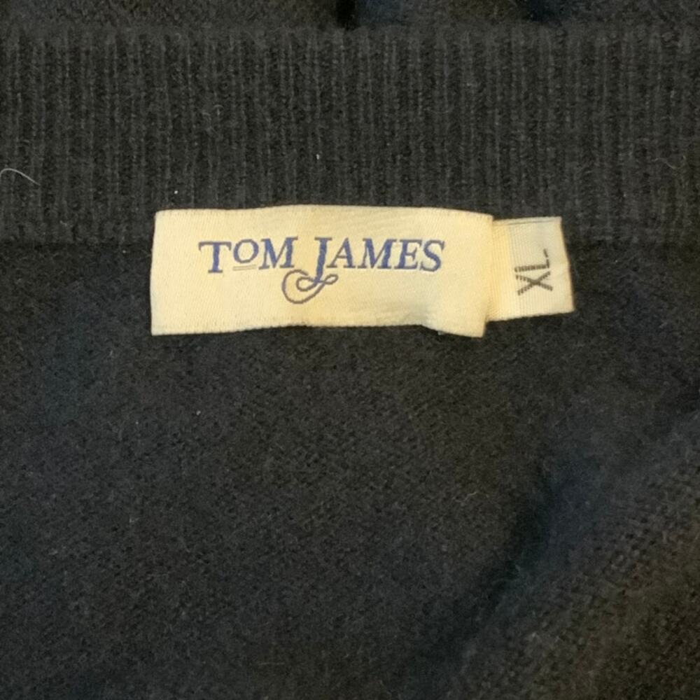 Tom James Vneck Cashmere Sweater Navy Blue Mens XL - Picture 5 of 8